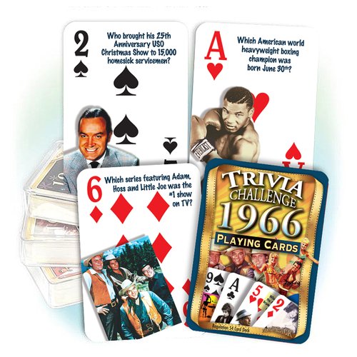 Flickback 1966 Trivia Playing Cards: Birthday Gift
