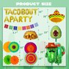 26 Pcs Taco Bout a Party Decoration, Fiesta Party Decorations Include Paper Fans Fiesta Banner Taco Cactus Avocado Sombrero Foil Balloons for Mexican Party Decorations Taco Party