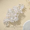 Latious Silver Bride Wedding Hair Comb Pearl Bridal Hair Clip Rhinestones Hair Piece Decorative Hair Accessories for Women and Girls
