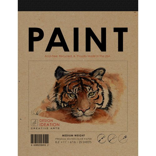 Design Ideation Watercolor : Multi-Media Paper Watercolor Pad for Pencil, Ink, Marker, Charcoal and Watercolor Paints. Great for Art, Design and Education. (8.5" x 11") (5)