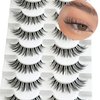 NINGLASH Wispy Lashes False Eyelashes Natural Look Fake Eyelash 14mm Faux 3D Mink Lashes Strips 7 Pairs Cat Eye Lash Pack