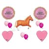 PINK BANDANA TAN HORSE HAPPY Birthday Party Balloons Decoration Supplies Cowgirl