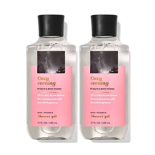 Bath & Body Works Cozy Evening Shower Gel Gift Sets 10 Oz 2 Pack (Cozy Evening)