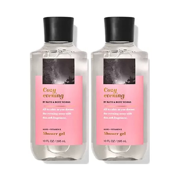 Bath & Body Works Cozy Evening Shower Gel Gift Sets 10 Oz 2 Pack (Cozy Evening)