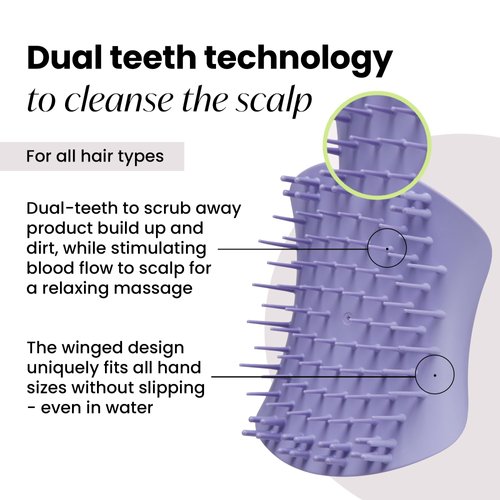 Tangle Teezer Scalp & Shampoo Hairbrush, to Exfoliate, Massage, and Cleanse, for All Hair Types, Lavender Lite Purple