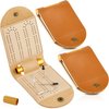 Liliful 2 Sets Portable Cribbage Board Game Set Leather Travel Cribbage Board Travel Games Each Set with 4 Metal Cribbage Board Pegs, 1 Mini Cribbage Board, 2 Track 1 Storage Slot