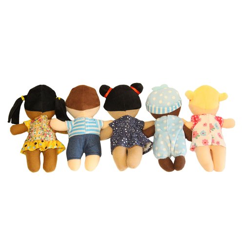 Making Believe Diversity Buddies Plush Diversity Dolls - Multicultural Dolls for Kids | Multicultural Baby Dolls, Different Races Dolls, Multi-Ethnic Multiracial Dolls | Daycare Toys - 8" - Set of 5