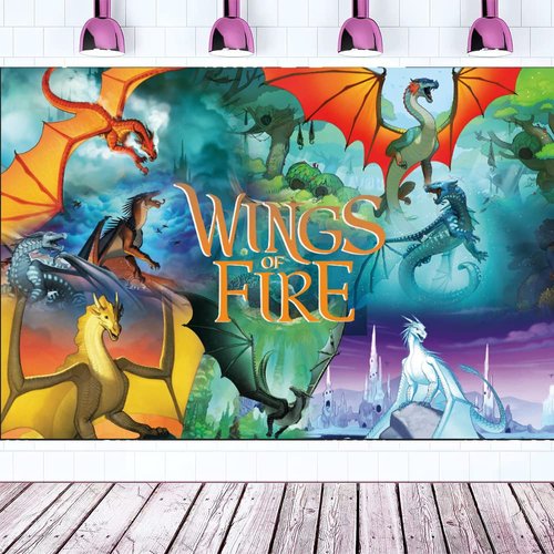 Wings of fire Themed Birthday Backdrop 5 * 3ft Party Supplies Wings of fire Theme Birthday Party Decorations