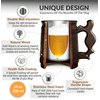 MyFancyCraft Gifts for Men Handmade Beer Mug Oak Wood Stainless Steel Cup Box Natural 0.3L 10oz Classic Brown