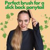GranNaturals Boar Bristle Slick Back Hair Brush - Soft/Medium Smoothing Hairbrush to Style, Polish, & Lay Hair Down Flat to Create a Sleek Frizz Free Hairstyle for Women and Men - Wooden Handle