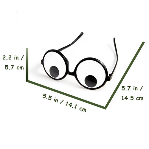 HOHAJIU Googly Eyes Glasses, Funny Glasses Pranks Toy, Novelty Shaking Giant Eye Glasses, Funny Costume Accessories for Dress Up Party, Halloween or Birthday Party Favors, Party Supplies （6PCS）