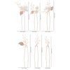 SELFCLOUD Handmade Pearl Bridal Wedding Hair Pins, 6Pcs White Flower Gold Leaf Pearls Clips Headpiece Accessories Jewelry for Bridesmaids Party Piece Women and Girls Blossoms