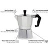 Primula Classic Stovetop Espresso and Coffee Maker, Moka Pot for Italian and Cuban Café Brewing, Greca Coffee Maker, Cafeteras, 3 Espresso Cups, Silver