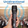 Pyle Portable VHF Wireless Microphone System - Professional Battery Operated Handheld Dynamic Unidirectional Cordless Microphone Transmitter Set W/Adapter Receiver, for PA Karaoke DJ Party, Black