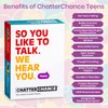ChatterChance Conversation Starter for Teens | Exciting, Fun Conversation Games with Question Cards That Spark Connection & Understanding | Thought-Provoking Card Games for Teens with 80 Questions