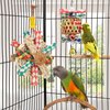 Hypeety Bird Foraging Toys Natural Seagrass Woven Basket Parrot Foraging Chewing Toys with Bell Parakeet Hanging Toys for Cockatiel Sun Parakeet Budgie Lovebirds (2pcs Bite Cake + Woven Basket)