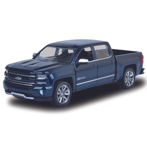 Motormax 2018 Chevrolet Silverado LTZ Pickup Truck Centennial Edition Blue Metallic 100 Years Anniversary 1/27 Diecast Model Car