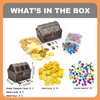 AiFanS Treasure Chest for Kids Prizes,Plastic Treasure Chest with 288 Treasure Gold Coins and Gems,Jewels- Perfect for Pirate Themed Parties and Games