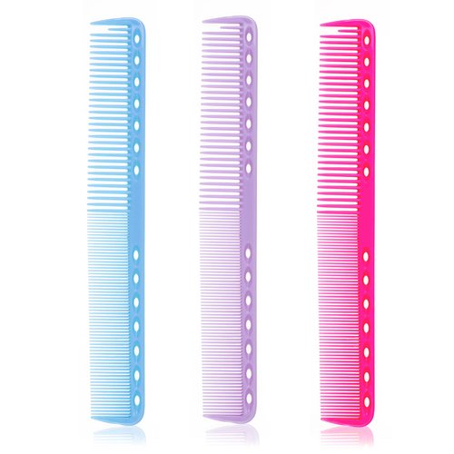 3Pcs Cutting Carbon Combs for Hair Stylist, Haircutting Carbon Fiber Combs Barber Comb Hair Stylist Professional Heat Resistant Comb Medium and Fine Tooth All Purpose Combs for Man Woman Clipper Cuts