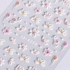 JMEOWIO 3D Embossed Flower Nail Art Stickers Decals Self-Adhesive Pegatinas Uñas 5D Summer Spring Floral Nail Supplies Nail Art Design Decoration Accessories 4 Sheets