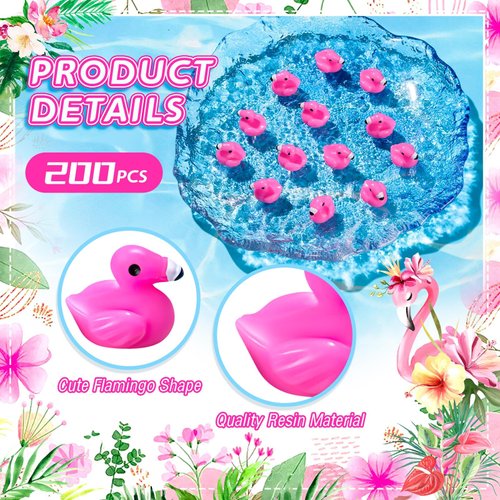 HFAYDZSW 100Pcs Mini Resin Flamingo Ducks, Flamingo Tiny Ducks, Cute Flamingo Figurines for Cake Topper Garden Dollhouse Landscape Aquarium Ornaments DIY Crafts