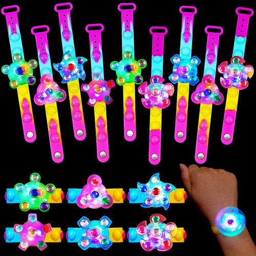 25 Pack Christmas Gifts for Kids Christmas Stockings Stuffers Party Favors for Kids, Light Up Bracelets Birthday Goodie Bag Stuffers for Kids Christmas Classroom Prizes Glow in the Dark Party Supplies