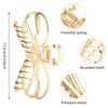 4.5 Inch Metal Bow Claw Hair Clips - Cute Bowknot Hair Jaw Clips with Strong Hold for Thick and Thin Hair - 2 Pcs, Gold & Silver