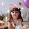 QIUJALE Birthday Girls Headband, Glitter Flower Birthday Crown Sash Set for 4 Year Old Girls Princess Birthday Party Decorations (4th, Headband)