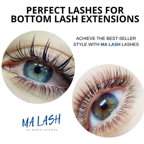 MA LASH Bottom J 0.12 4-8mm Eyelash Extensions Individual Lashes Premium Volume & Classic Lash Soft mixed and single lengths Black Salon Use (J 0.12 4-8 mm)