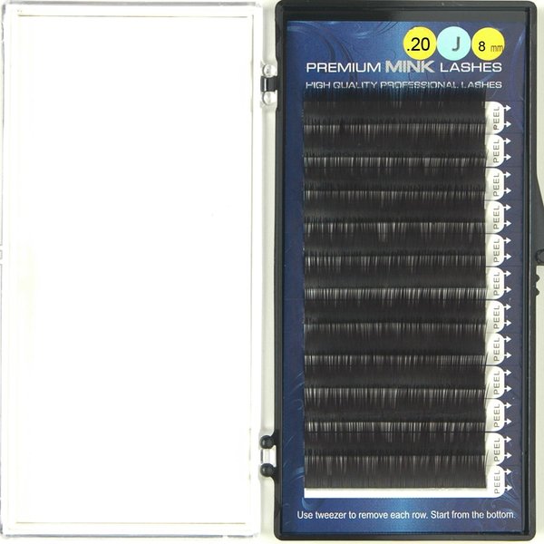 Premium Mink Lashes J-Curl (0.20mm x 8mm)