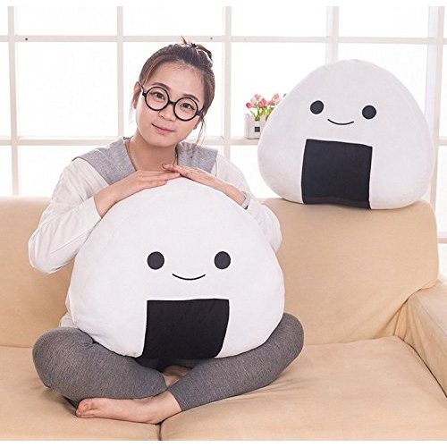 Stuffed Short Plush Onigiri Sushi Girls Birthday Gift Food Neck Pillow Cushions Nap Doll Home Essential (48cm*17cm*42cm)