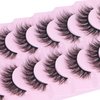FANXITON Wispy False Eyelashes Natural Look Short Mink Lashes Fluffy Curly 3D Faux Mink Eyelashes 7 Pairs Pack