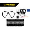 Cressi Liberty Triside Spe Diving Mask, Black/Black/Pink