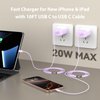 i.Phone 15 16 Pro Max Charger, 10 FT Long Cord USB C to C Fast Charging Cable with PD 20W Fast Charger Block for i.Phone 16/16 pro/16 plus/16 pro max/15/15 Pro max/ 15 pro/15 Plus, Pad Pro/air,Purple