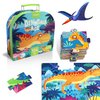 YOGEON Puzzles for Kids Ages 4-6, 6-8,100 Piece Dinosaur Puzzles for Toddler 3-5,Floor Puzzle Age 5-7 Children Learning Preschool Educational Puzzles for Boys (28''x16'')