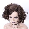 SEVENCOLORS Short Brown Curly Wigs for Black Women Mixed Brown Big Curly Bob Synthetic Wig