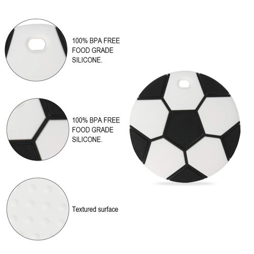 Baby Sport Teething Toys,BPA Free Food Grade Silicone Teether,Highly Effective Pain Relief for Boy and Girl,Freezer Safe Teething Egg (Soccer Ball)