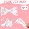 CustomyLife 2pcs 3" White Lace Hair Bow Clips Small Cute Candy Barrettes Flower Halloween Christmas Wedding Prom Bows Birthday Communion Party Decor Accessory for Women Teen Thin Hair