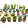 SIX VANKA Miniature Potted Plants Resin Decoration 30pcs Random Set for Doll House Pretend Play Toys DIY Mini Home Garden Flowerpot Succulent Planter