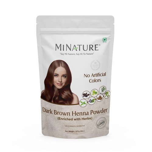 Minature Dark Brown Henna Powder, Natural Dark Brown Hair Color, Henna &amp; Indigo Powder, No Artifi...