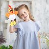 Easfan Chicken Hand Puppet Plush Animal Toy with Movable Mouth for Role Play Storytelling Preschool Teaching Birthday Gifts for Kids Boys Girls, 11''