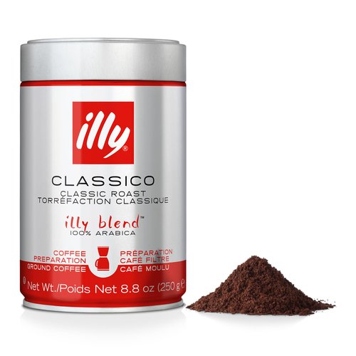 illy Caffe Ground Coffee For Drip Medium Roast, 8.8-Ounce Tin