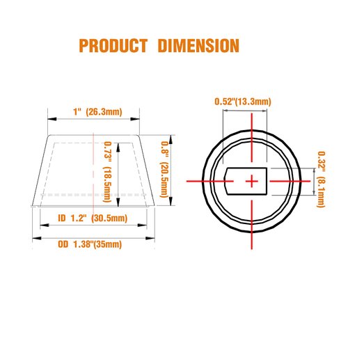Toilet Bolts Caps (0.83" Height, Almond), 4Packs Universal Toilet Floor Caps with Extra Washers for Easy Installation, Toilet Bolt Covers, Round Plastic Push-On Toilet Bowl Bolt Caps Covers