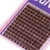 Sulv Lash Cluster S001# Dark Brown Color Lashes 144pcs Clusters D Curl 8mm,10mm,12mm,14mm,16mm,18mm,20mm to Choose Lashes Extensiond Kit Lashes Wispy Lashes Extensions (S001 Dark Brown-8mm)