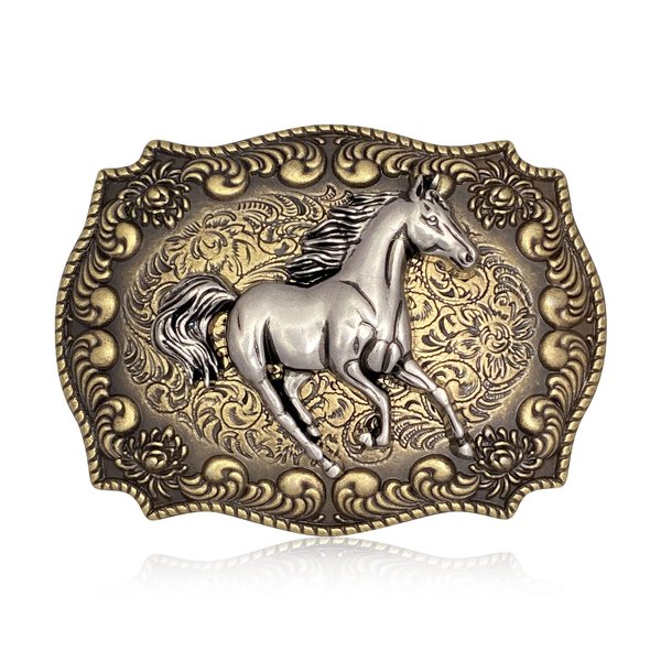 Btilasif Western Cowboy Rodeo Running Horse Belt Buckle for Men Women Cowboy Cowgirl