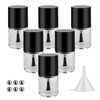 GTHER 6PCS 10ML Empty Nail Polish Glass Bottles with Brush Cap & Funnel & Mixing Balls for Nail Art