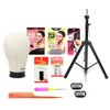 STUDIO LIMITED Tripod Mannequin Head Wig Stand with Canvas Block Head DIY Wig Making Set (23" Set)