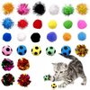 PET SHOW Pack of 30pcs Cat Toy Balls Set Interactive Pompoms Kitten Toys Golden Thread Ball Paper Balls Quiet Indoor Outdoor Footballs Play Activity Chase Training