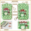 bolimoss 2-in-1 ID Badge Holder & Lanyard Wallet, Frog Mushroom Lanyard for ID Badge Wallet,Lanyard Wallet with Zipper Pocket,Cute Florals Badge Holder with Detachable Neck Wrist Lanyard