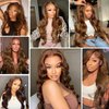 30 Inch Chocolate Brown Lace Front Wig Human Hair 13x4 HD Transparent Body Wave Lace Front Wigs Human Hair Pre Plucked Wear and Go Glueless Frontal Wig for Women 180% Density Colored #4 Brown Wigs